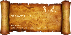 Nieberl Lili névjegykártya